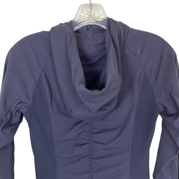 Lululemon Sz 4 In Flux Jacket Black Hooded Track Jacket Fitted Running Active - Picture 5 of 16